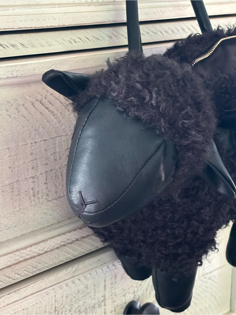 *VIRAL* BLACK SHEEP FAUX FUR CB HANDBAG *NWT*